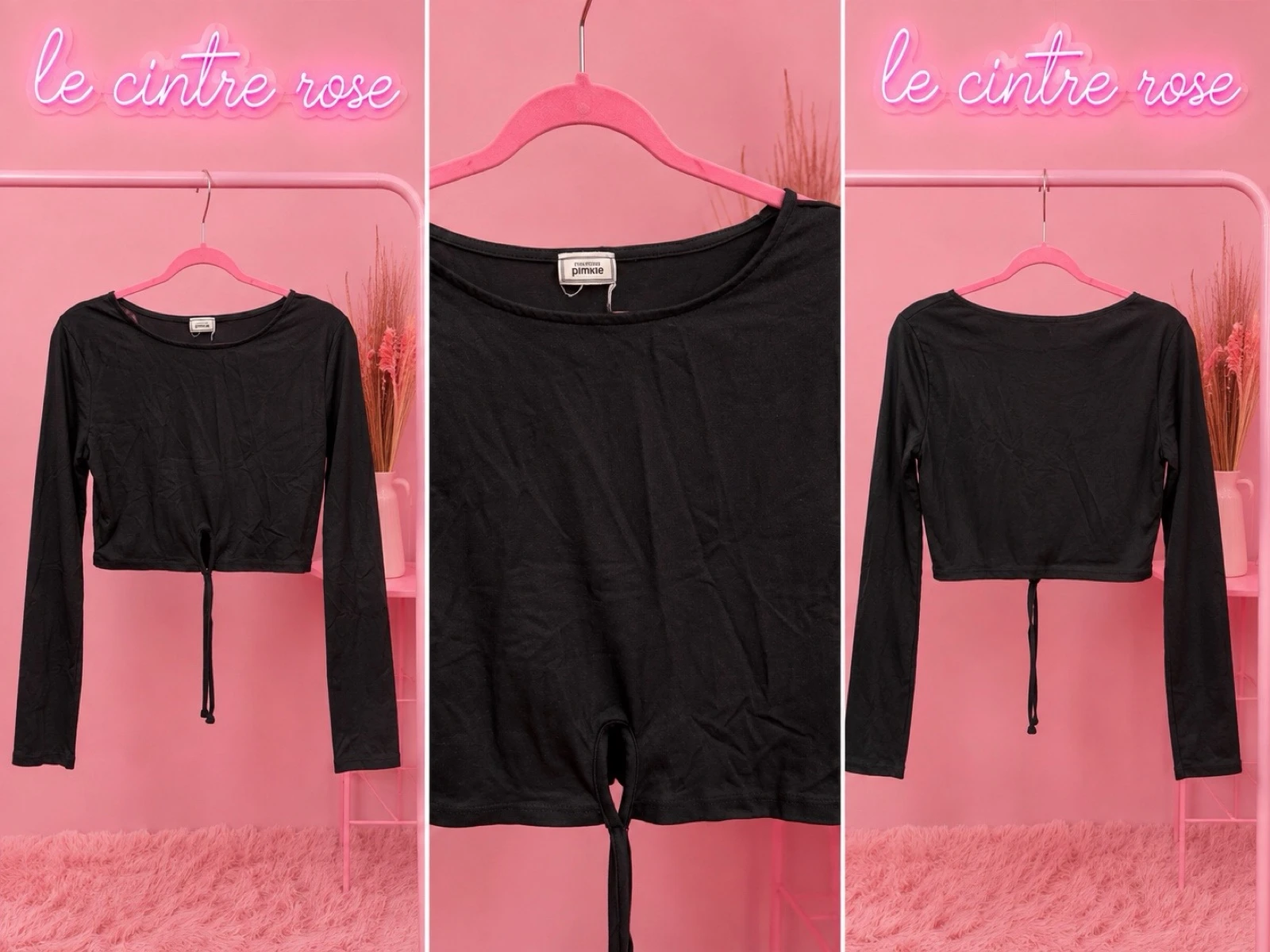  Top noir court à nouer Pimkie – Taille M 